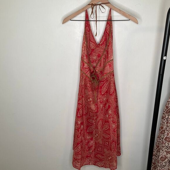 BCBG Y2K Lace Up Halter Dress - Picture 2 of 8